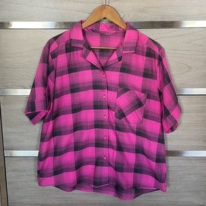 Pink Plaid Button Down